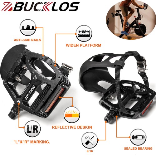 Bike pedals with toe clip - pedals,